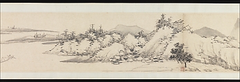 Autumn Colors among Streams and Mountains, Shen Zhou (Chinese, 1427–1509), Handscroll; ink on paper, China
