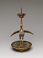 Candlestick (one of a pair), Cloisonné enamel, China
