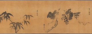 Famous Themes for Painting Study Known as “The Garden of Painting” (Gaen), Kano Tan'yū (Japanese, 1602–1674), Handscroll; ink on paper, Japan