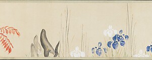 Flowers of the Four Seasons, After Sakai Hōitsu (Japanese, 1761–1828), Handscroll; ink and color on paper, Japan