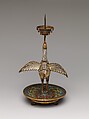 Candlestick (one of a pair), Cloisonné enamel, China