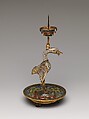Candlestick (one of a pair), Cloisonné enamel, China