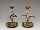 Candlestick (one of a pair), Cloisonné enamel, China