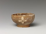 Bowl with Cross Decoration, Stoneware with inlaid design (probably Seto ware), Japan