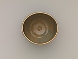Tea Bowl with Peony Decoration, Stoneware with inlaid design (Yatsushiro ware), Japan