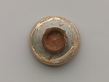 Teabowl, Clay decorated with a mishima design of inlaid slip under a transparent glaze (Mino ware, Shino type), Japan