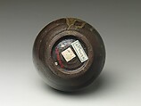 Bottle with Decoration of Pine Tree, Stoneware with iron-painted design and copper-green glaze over brushed white slip (Takeo Karatsu ware), Japan