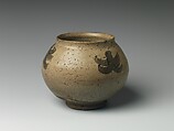 Jar, Stoneware with painted decoration in underglaze brown iron (Karatsu ware), Japan
