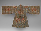 Theatrical Robe for a Male Role, Silk florentine stitch embroidery on silk gauze, China