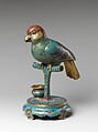 One of a pair of parakeets, Cloisonné enamel, China