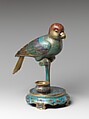 One of a pair of parakeets, Cloisonné enamel, China