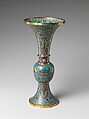 Vase from a five-piece altar set, Cloisonné enamel, China