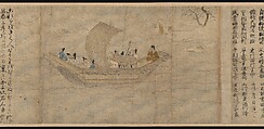 Illustrated Legends of the Kitano Tenjin Shrine (Kitano Tenjin engi emaki), Set of five handscrolls; ink, color, and cut gold leaf (kirikane) on paper, Japan