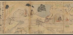 Illustrated Legends of the Kitano Tenjin Shrine (Kitano Tenjin engi emaki), Set of five handscrolls; ink, color, and cut gold leaf (kirikane) on paper, Japan