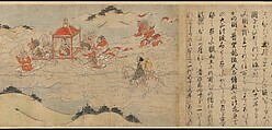 Illustrated Legends of the Kitano Tenjin Shrine (Kitano Tenjin engi emaki), Set of five handscrolls; ink, color, and cut gold leaf (kirikane) on paper, Japan
