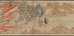 Illustrated Legends of the Kitano Tenjin Shrine (Kitano Tenjin engi emaki), Set of five handscrolls; ink, color, and cut gold leaf (kirikane) on paper, Japan