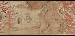 Illustrated Legends of the Kitano Tenjin Shrine (Kitano Tenjin engi emaki), Set of five handscrolls; ink, color, and cut gold leaf (kirikane) on paper, Japan