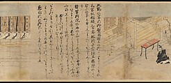 Illustrated Legends of the Kitano Tenjin Shrine (Kitano Tenjin engi emaki), Set of five handscrolls; ink, color, and cut gold leaf (kirikane) on paper, Japan