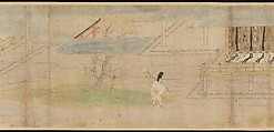 Illustrated Legends of the Kitano Tenjin Shrine (Kitano Tenjin engi emaki), Set of five handscrolls; ink, color, and cut gold leaf (kirikane) on paper, Japan