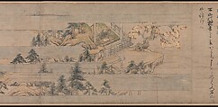 A Long Tale for an Autumn Night (Aki no yo nagamonogatari), Unidentified artist Japanese, One handscroll from a set of three; ink, color, and gold on paper, Japan