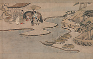 A Long Tale for an Autumn Night (Aki no yo nagamonogatari), Unidentified artist Japanese, One handscroll from a set of three; ink, color, and gold on paper, Japan