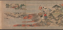 A Long Tale for an Autumn Night (Aki no yo nagamonogatari), Unidentified artist Japanese, Handscroll 2 from a set of 3; ink, color, and gold on paper, Japan