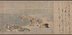 A Long Tale for an Autumn Night (Aki no yo nagamonogatari), Unidentified artist Japanese, Handscroll 3 from a set of 3; ink, color, and gold on paper, Japan