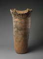 Deep Vessel, Earthenware with cord-marked decoration and sculptural rim, Japan