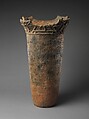 Deep Vessel, Earthenware with cord-marked decoration and sculptural rim, Japan