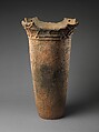 Deep Vessel, Earthenware with cord-marked decoration and sculptural rim, Japan