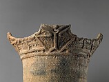 Deep Vessel, Earthenware with cord-marked decoration and sculptural rim, Japan