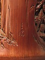 Brush holder with scholars in a garden, Bamboo, China