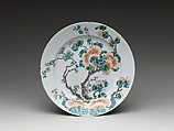 Plate with Camellia and Plum, Porcelain painted in overglaze polychrome enamels, China