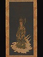 Descent of Eleven-Headed Kannon, Hanging scroll; ink, color, gold, and cut-out gold on silk, Japan