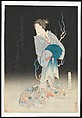Kabuki Actor Onoe Kikugorō III as the Spirit of the Courtesan Yonakishii, Hasegawa Sadanobu  Japanese, Woodblock print; ink and color on paper, Japan