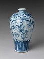 Vase in Meiping Shape with Daoist Immortal Zhongli Quan, Porcelain painted with cobalt blue under transparent glaze (Jingdezhen ware), China