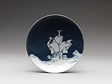 Dish with Heron Design, Porcelain with underglaze blue decoration (Hizen ware, Nabeshima type), Japan