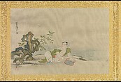 Album of Copies of Chinese Paintings, Kano Tsunenobu (Japanese, 1636–1713), Album leaf; ink and color on silk, Japan