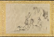 Album of Copies of Chinese Paintings, Kano Tsunenobu (Japanese, 1636–1713), Album leaf; ink and color on silk, Japan