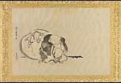 Album of Copies of Chinese Paintings, Kano Tsunenobu (Japanese, 1636–1713), Album leaf; ink and color on silk, Japan