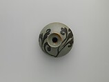 Oil Bottle, Stoneware with iron-brown decoration of leaves under celadon glaze, Korea