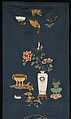 Chair Strip with Antiquities, Silk and metallic-thread embroidery on silk satin, China