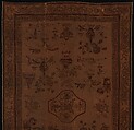 Floor Covering with Theme of the "Hundred Antiques", Silk, metallic thread, China