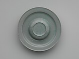 Cup and stand decorated with lotus seeds and petals, Stoneware with incised design under celadon glaze, Korea