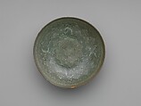 Bowl decorated with phoenixes and clouds, Stoneware with inlaid design under celadon glaze, Korea