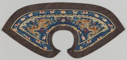 Formal Collar, Silk and metallic-thread tapestry (kesi) with painted details, embroidered with metallic thread, China
