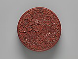 Box with peonies, Carved red lacquer, China