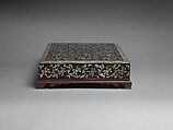 Stationery box decorated with peony scrolls, Lacquer inlaid with mother-of-pearl, Korea