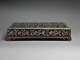 Stationery box decorated with peony scrolls, Lacquer inlaid with mother-of-pearl, Korea