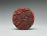 Box with lychees, Carved red and black lacquer, China